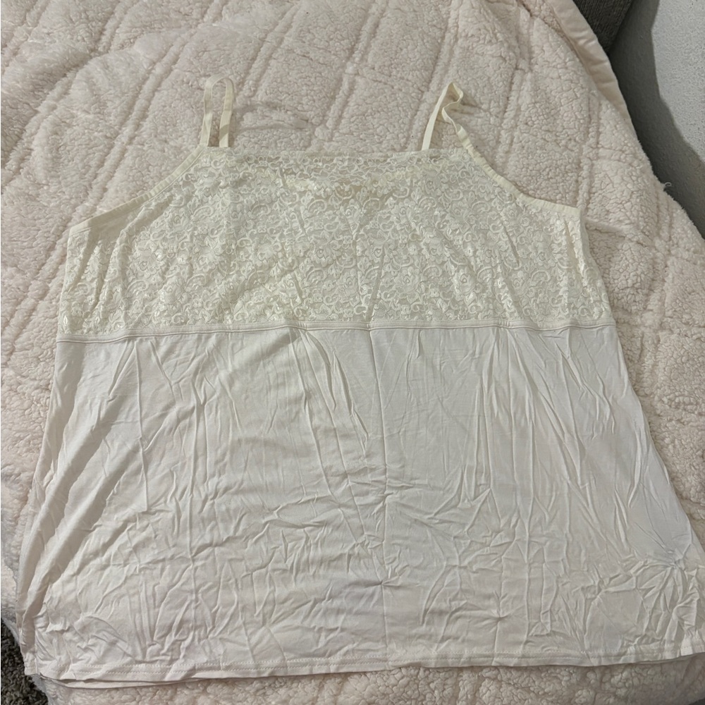 Lane Bryant Cream Camisole with Lace